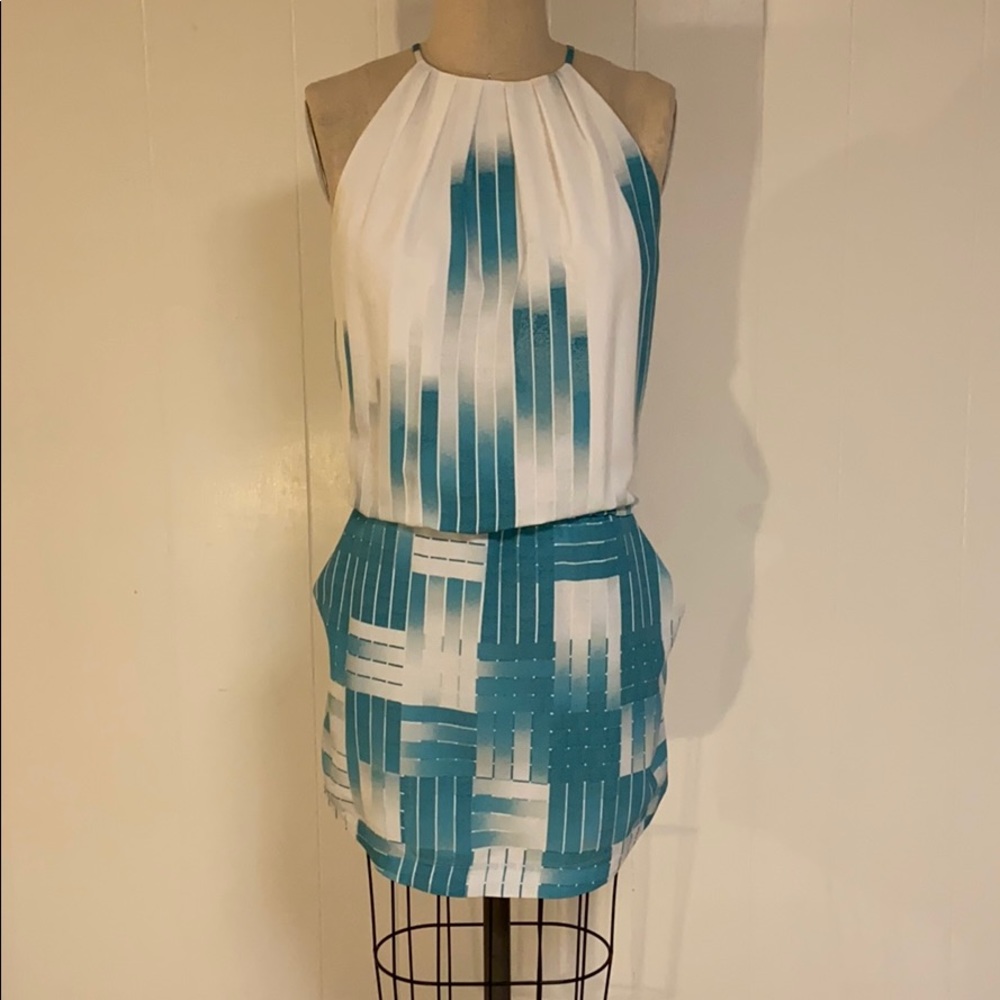 Ali Ro printed drop waist cocktail dress